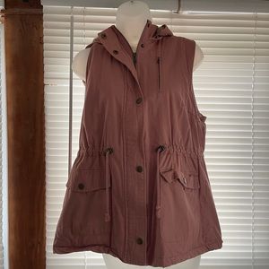 Love Tree Mauve Faux Fur Hooded Vest